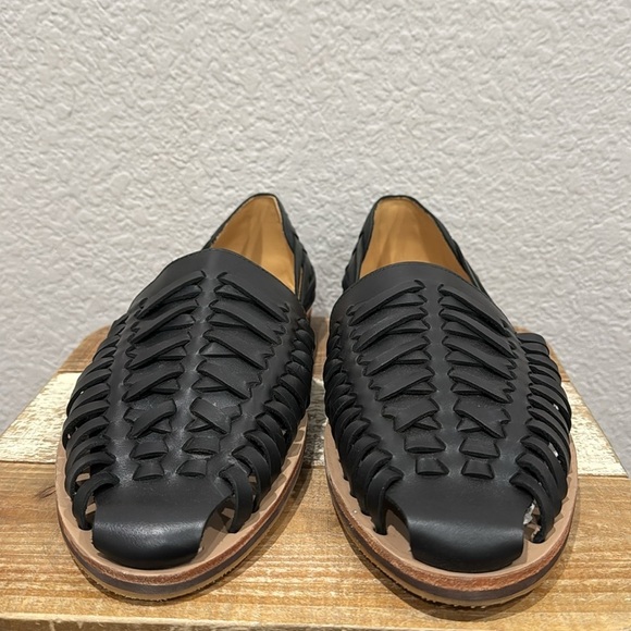 Nisolo Huarache Leather Sandals Black 12.5 - Picture 5 of 9